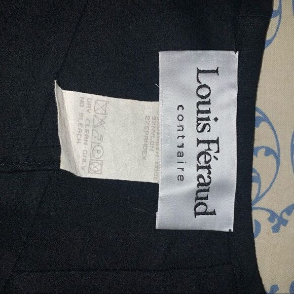 Louis Féraud Black Line Patterned Wool Jacket - Picture 5 of 6